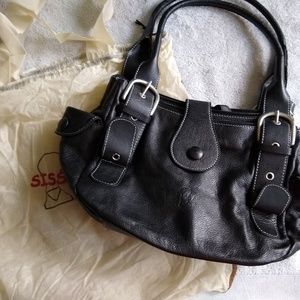 Black leather purse